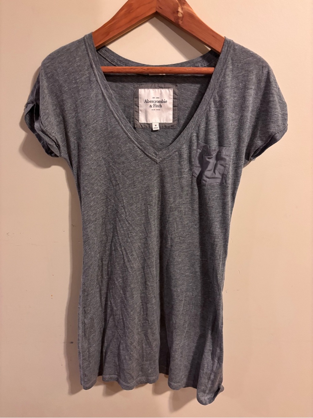 Abercrombie & Fitch Women's V-Neck Grey Tunic